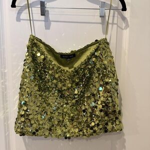 Silence + Noise Sequin Skirt in Gold